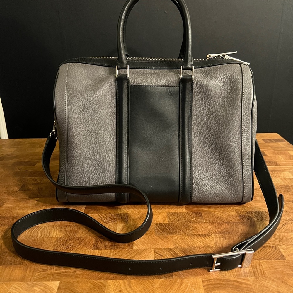 A.L.C. Gray and Black Leather Designer Bag